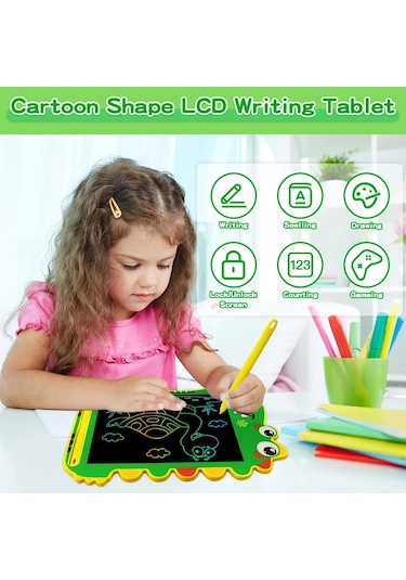Dinozor Lcd Yazma Tableti 8.5 İnç Sıcak Satış Dijital Yazma Tablet Fabrika Fiyat Elektronik Çizim Ku Yeşil