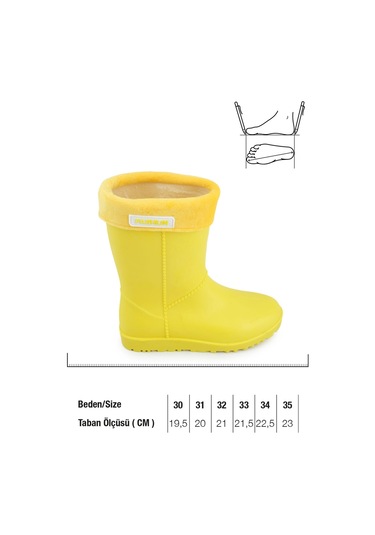 Gezer Kışlık Kız Çocuk Yağmur Çizme Gc2kfm.00622.01.026.j46 Sarı