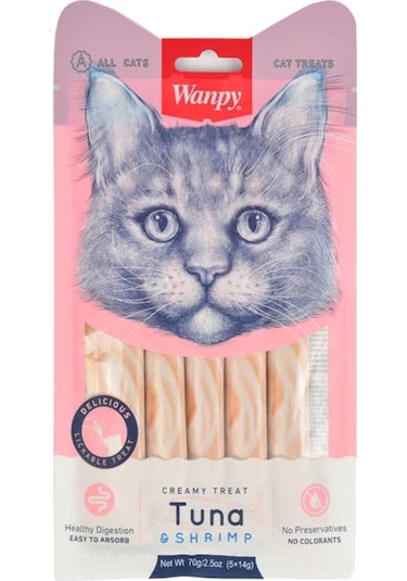 Wanpy Ton Balığı & Karides Sıvı Kedi Ödülü 5 x 14 G