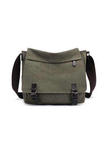 Erkek Çok Amaçlı Büyük Kapasiteli Kanvas Omuz Çantası X001 Yeşil