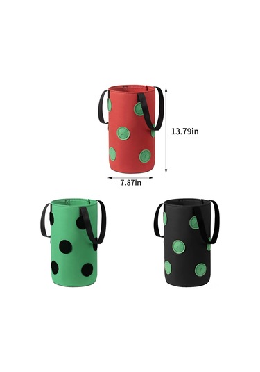 Suofeng Çok Ağızlı Çilek Dikim Çantası - 3 Galon, 12 Delikli, Dayanıklı Kumaş, Ev Kullanımı İçin İdeal