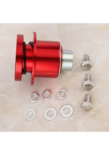 Shineyee 310-101 Model Hızlı Çıkartmalı Direksiyon Gövde Adaptörü - 3 Delikli Aftermarket Direksiyonlar İçin - Anti-koroziv Alüminyum - Kırmızı