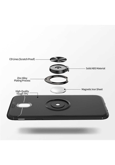 Xiaomi Redmi 8A Kılıf Yüzüklü Magnetli Ravel Case