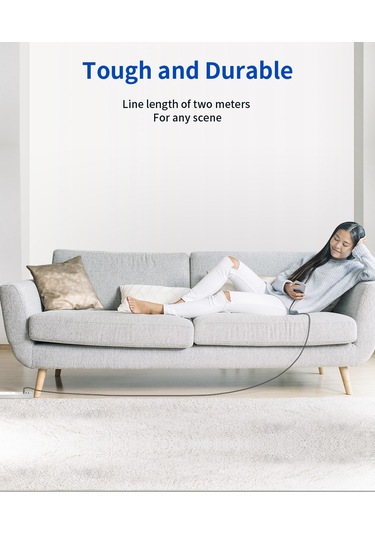 Jsaux Premium Serisi 2 Metre Uzun 60 Watt Cc0011 Siyah Usb-a To Type-c 3 Amper 60 Watt Hızlı Şarj Ve Data Aktarım Kablosu İphone 15 , 16 Serisi Ve Type-c Girişli Cihazlar İle Tam Uyumlu