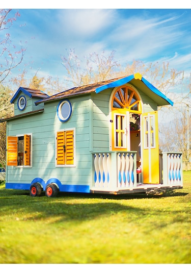 Mandu Ahşap Çocuk Tinyhouse Oyun Evi Çok Renkli