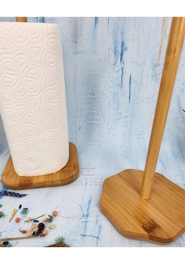 Ahşap Bambu Kağıt Havluluk Ahşap Peçetelik Mutfak Düzenleyici 2li