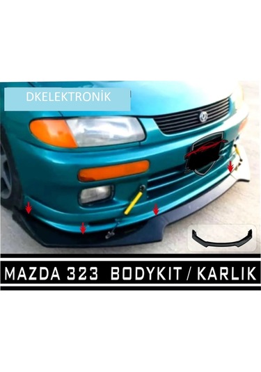 Dkelektronik Mazda 323 Ön Tampon Eki Bodykit Karlık Lip 123pionablack