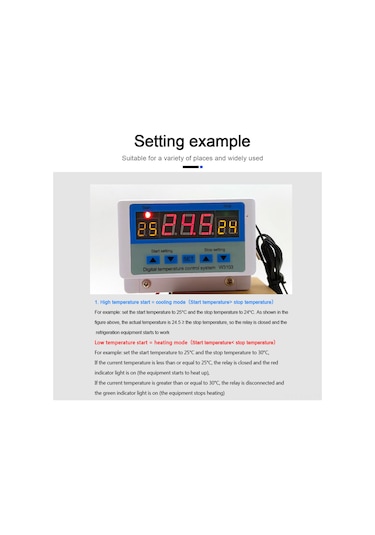 Xindoker Çok Amaçlı Sıcaklık Kontrol Cihazı: 10a/30a, 12v/24v/110-220v, -50 110 , Ntc10k/b3435, 96x70x46mm