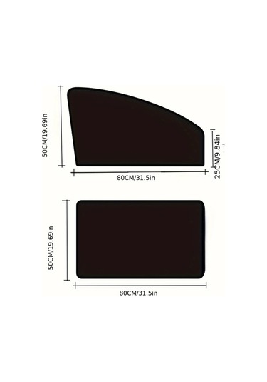 Hightower 4 Adet Evrensel Manyetik Araç Yan Cam Perdesi Gümüş Siyah Termal Yalıtım