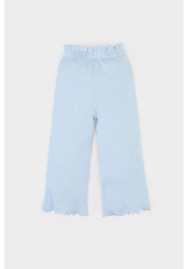 DeFacto Kız Bebek 2'li Takım Çiçekli Müslin Uzun Kollu Bluz Beli Lastikli Geniş Bol Paça Pantolon E5708A525SPER98 Ekru