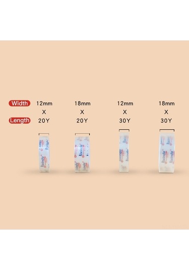 Novahub Şeffaf Yapışkanlı Bant Seti - 8 Adet 18mm X 20y Güçlü El İle Yırtılabilir Ofis/ev Kullanımı