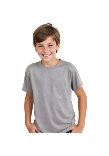 3'lü Unisex Çocuk Düz Yeşil-beyaz-gri Kısa Kollu Tişört Çok Renkli