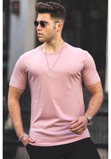 Madmext Madmext Pudra Erkek Tişört 4951-Pudra