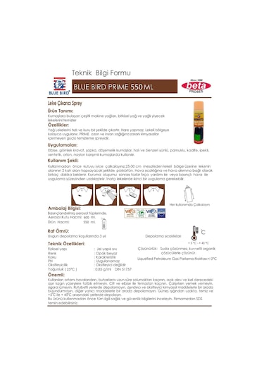 Blue Bird Robotta Spot Lifter Leke Çıkarıcı 550 ML