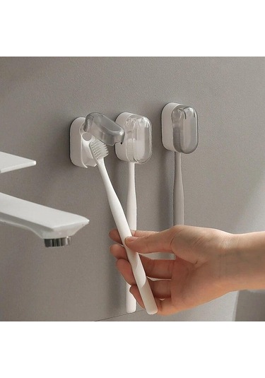 Beyaz Diş Fırçalığı Tozsuz Yenilikçi Ev İçin Gerekli Toz Geçirmez Şık Tasarım Özelliği Duvara Monte Beyaz