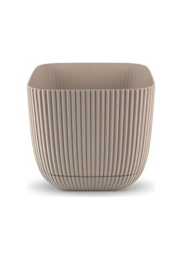 Omnipazar Krs-384 Dekoratif Plastik Mercan Kare Saksı 4 Litre No 4 Bej