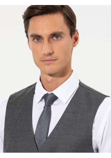 Cacharel Gri Slim Fit Yelek