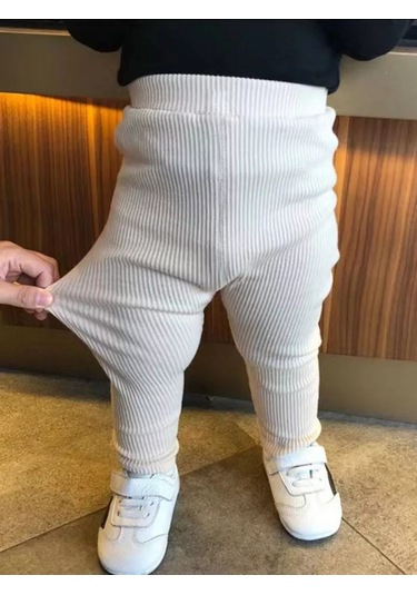 Kiraboom Çocuklar İçin Çizgili Tayt Pantolonlar. 222320749 Bej