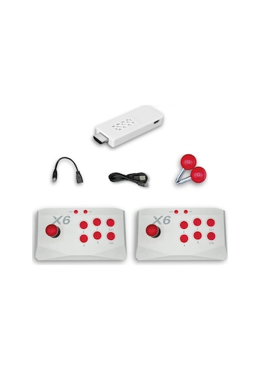 Schitec X6 4khd Kablosuz Çift Arcade Joystickli Retro Oyun Konsolu 21150 Atari Makinası Oyunlu 64gb