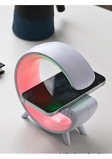 Rus-shop Kablosuz Şarj Ve Işıklandırmalı Bluetooth Hoparlörlü Gece Lambası 285591001