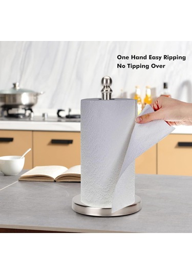 Yunboo Banyo Ve Mutfak İçin Tek Elle Kullanıma Uygun Ağır Tabanlı Çamaşır Kağıdı Tutucu Fırçalı Nikel