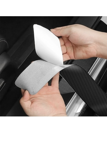 Point Araç İçi Karbon Kapı Eşik Bandı Kapı Eşiği Folyo  Hava Kanallı İthal 4'lü Set -