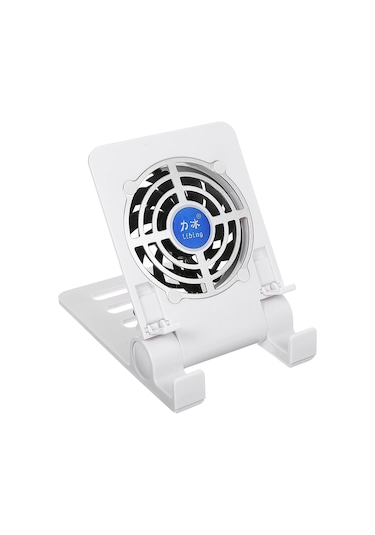 Moveevo Beyaz Cep Telefonu Ve Tablet Soğutucu Ayak, Ayarlanabilir Fanlı Stant, Düşük Gürültü, Geniş Uyumluluk