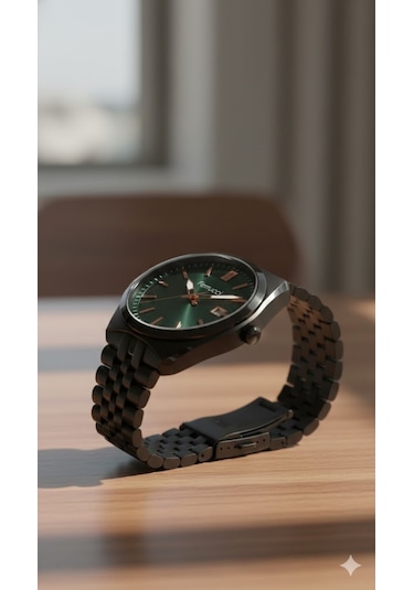 Ferrucci Erkek Kol Saati Siyah Renk, Yeşil Kadran - Fc03463m.06, 2 Yıl Garantili Siyah