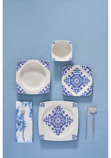 Karaca  Square Bone Miranda 24 Parça 6 Kişilik Yemek Takımı