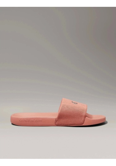 Calvin Klein Kadın Turuncu Slide Monogram Terlik Çok Renkli