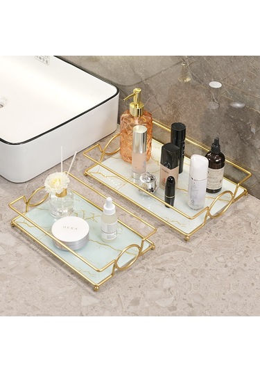 Xiyyadms Banyo Tahtası黑金 Mini: Cam Ve Demir Materyal, 3-5kg Yük Taşıma, Delme Yok, Kozmetik Ve Bakım Ürünleri İçin Masaüstü Depolama Rakımı Diğer