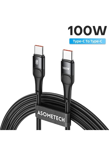 Asometech100w Usb C Kablo Pd Hızlı Şarj Kablosu Macbook Samsung Uyumlu Huawei Xiaomi İçin 3m Chınablack3m