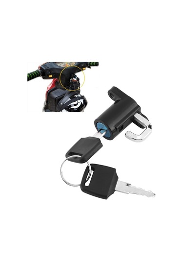 Yaozixa Motosiklet Kask Kilit Alüminyum Alyaş, 2 Anahtar İle Güvenli Takma, Motosiklet/skuter Uyumlu, Kolay Kurulum Siyah