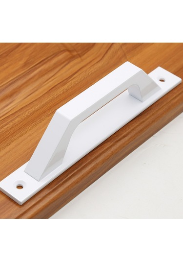 Beyaz Alüminyum Düz Kapı Kolu Sürgülü Veya Kanatlı Kapılar İçin Kol 198 X 25 X 40 Mm İşlevsel Ve