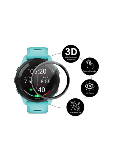 Garmin Forerunner 245/245 Müzik İçin 2 Adet Enkay 3d Tam Kapsama Yumuşak Pc Kenar Pmma Hd Ekran Koruyucu Film