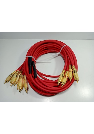 Amfi Rca Kablosu El Yapımı 4 Giriş 8 Çıkış Bakır Kablo- 5 Metre
