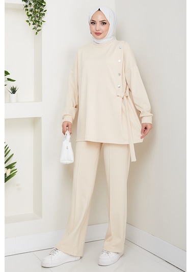 Çıtçıt Detaylı Oysho İkili Takım 1624 - Bej Bej