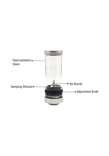 Geeksen Taşra Feneri Gazlı Alevli Lamba Kafası - Taşra, Kamp, Piknik İçin Taşınabilir, Verimli Yakıt Regülasyonu, Beyaz Beyaz