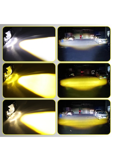 Motosiklet Scooter Led Sis Farı Set Delici Işık Beyaz Sarı Metal Kasa 2 Adet 2 Adet