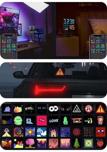 Oto Led Ekran Emoji Ekranı Bluetooth Telefon Kontrol Animasyonlu