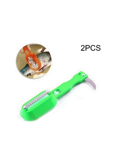 Cbtx 2 Pcs Mutfak Temel Balık Kazıyıcı Balık Pulu Planya Bıçağı Kapaklı Yeşil