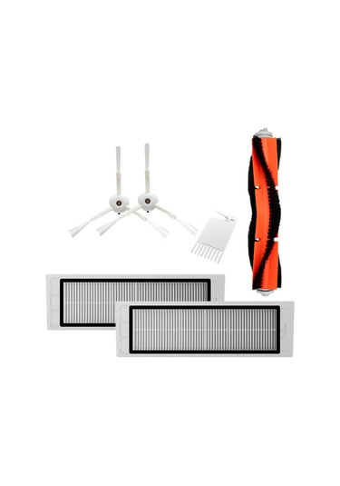 Vkemall Xiaomi 1/1s Roborock S/t Serisi İçin Süpürge Aksesuar Seti - 2 Yan Fırça, 2 Hepa Filtre, 1 Ana Fırça Ve 1 Temizlik Aracı İle Etkili Temizlik