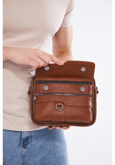 Derinss Deb5119 Hakiki Deri Taba Erkek El Ve Omuz Çantası 001