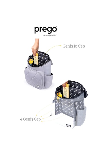 Prego Montana Bebek Bakım Çantası Ligth Gri 3084 Açık Gri