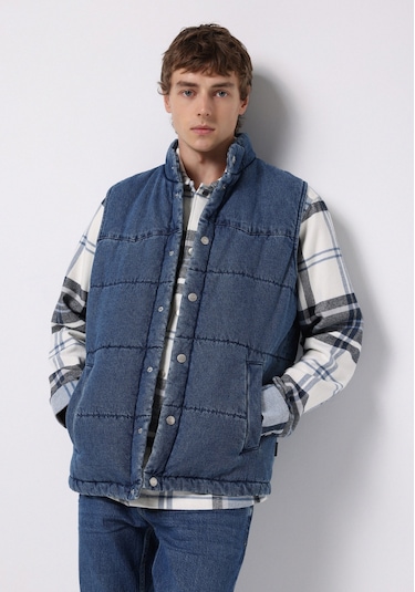 Colins Regular Fit Dik Yaka Çıtçıtlı Astarlı Erkek Mavi Yelek Cl1076649 Q1.v1 Dn43745 Denim Colins Regular Fit Dik Yaka Çıtçıtlı Astarlı Erkek Mavi Yelek Cl1076649 Q1.v1 Dn43745 Denim