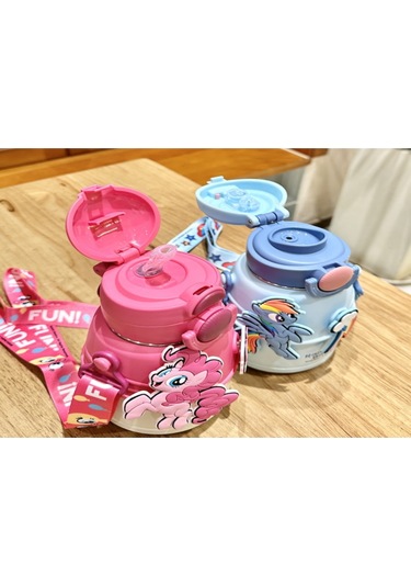 Hangfox Hasbro My Little Pony 316 Çelik Termos Bardak 600ml - Çift İçecek Memiş/doğru , Isı Ve Soğuk Saklama, Çocuklar İçin, Okul, Dışarıda Taşınabilir Pembe