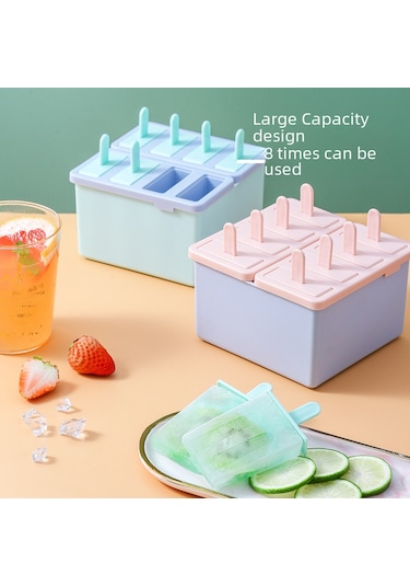 Reedark Yeni Stil Dikey 8'li Yiyecek Grubu Pp Buzlu Tatlı Kalıbı - Evde Dondurma Ve Buz Sticki Hazırlama Nane Yeşili Diğer