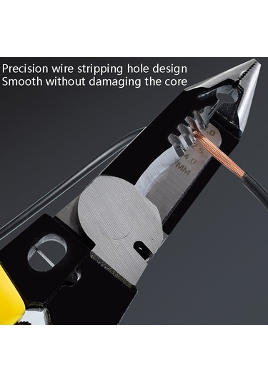 7'si 1 Arada Çok Fonksiyonlu Tel Striptizci Elektrikçi Manuel Alet Siyah Sarı