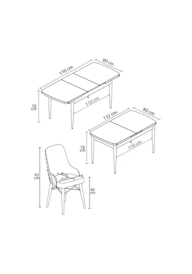 Mazaka Beyaz 80x132 Açılabilir Mdf Masa Yemek Odası Takımı, Mutfak Takımı 6 Adet Sandalye Cappucino Mazaka Beyaz 80x132 Açılabilir Mdf Masa Yemek Odası Takımı, Mutfak Takımı 6 Adet Sandalye Cappucino