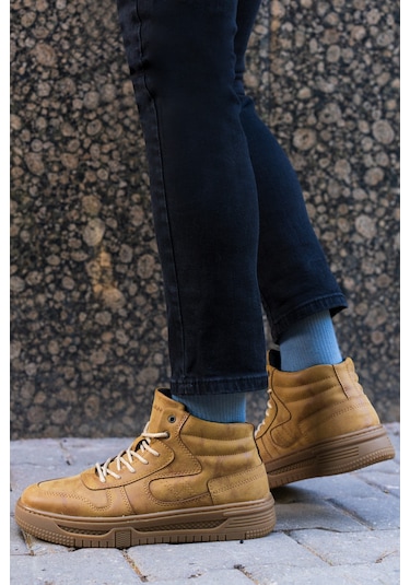 Salvano Merrıck Hı 3pr Camel Erkek High Sneaker 000000000101482853 Kahverengi
